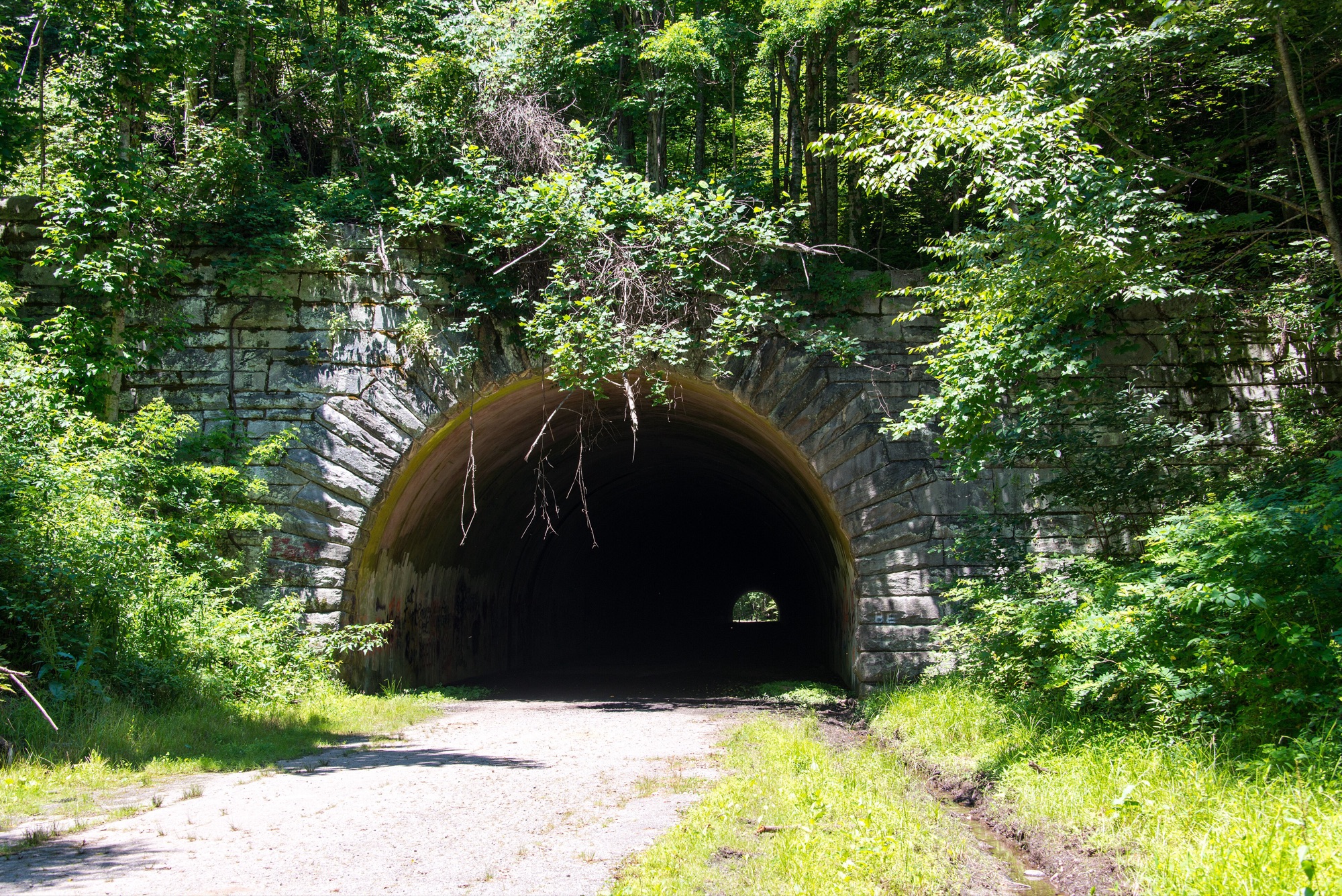 The east portal of the Lakeview Drive tunnel, open to walkers only