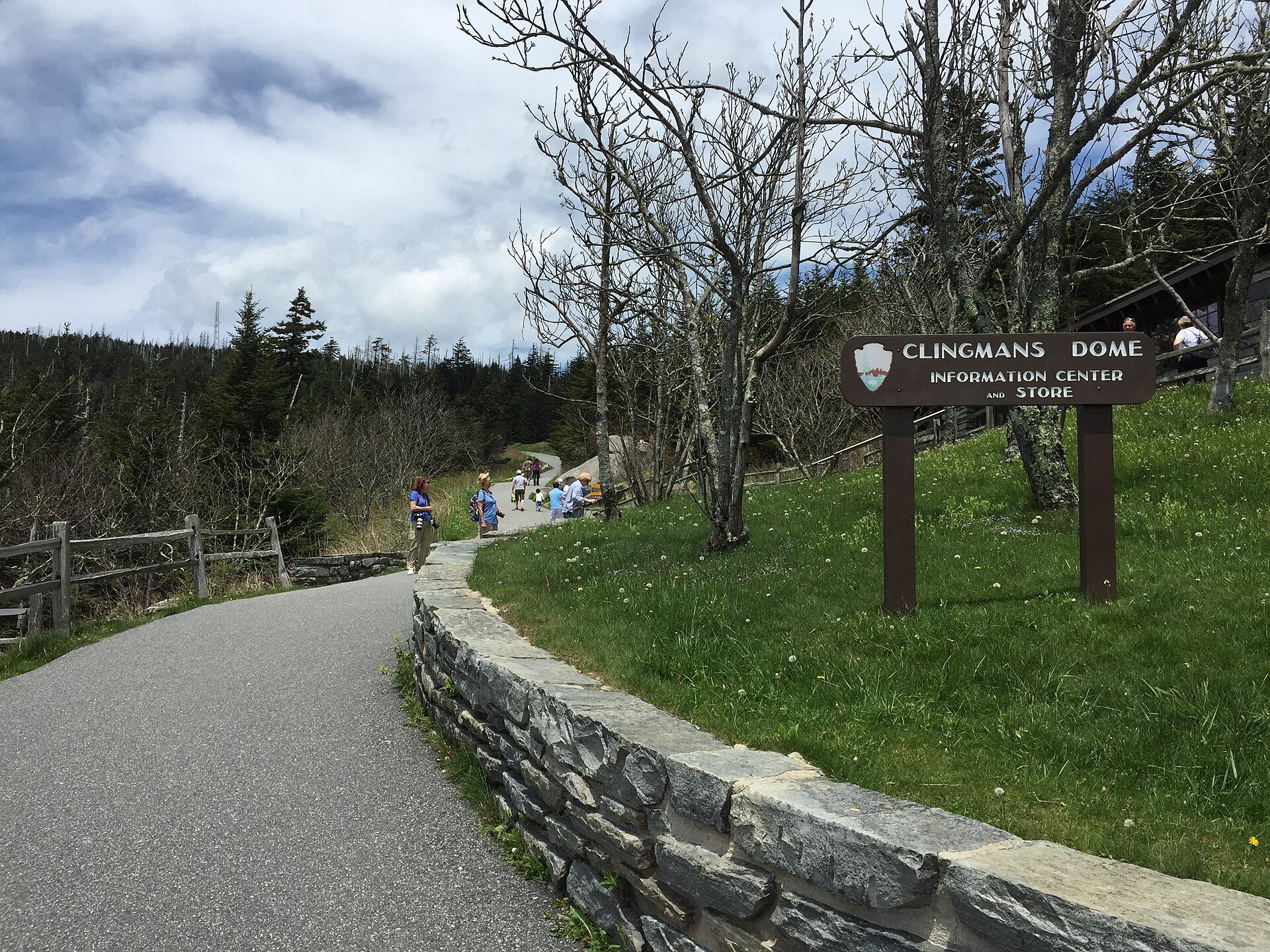 The start of the paved path to the tower, beside the information center