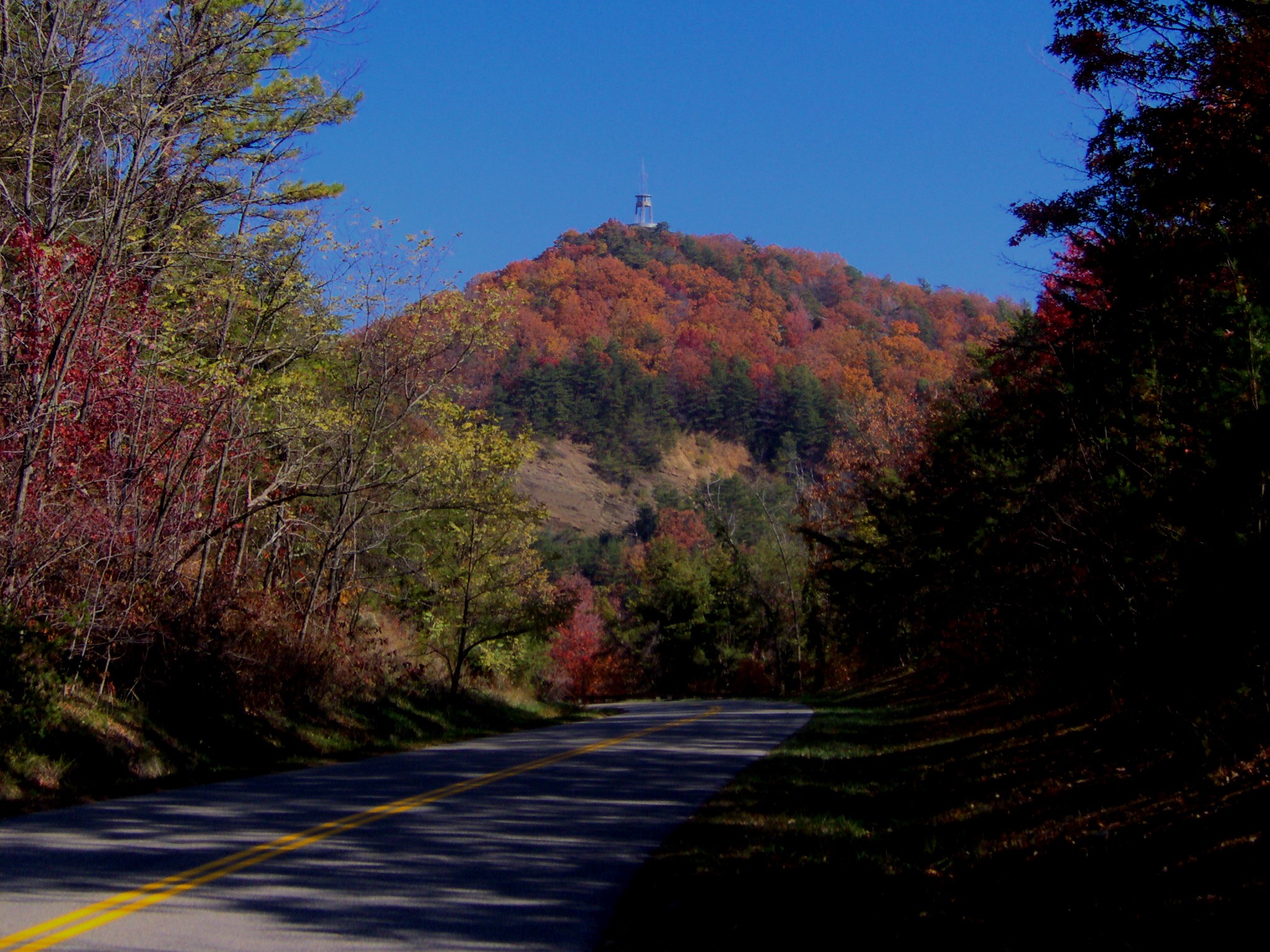 Heading toward Look Rock on Chilhowee Mountain, the tower on the summit