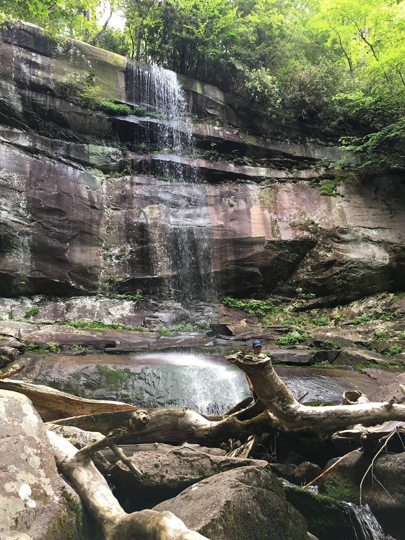 Rainbow Falls, at the top of a steep climb from Cherokee Orchard Road