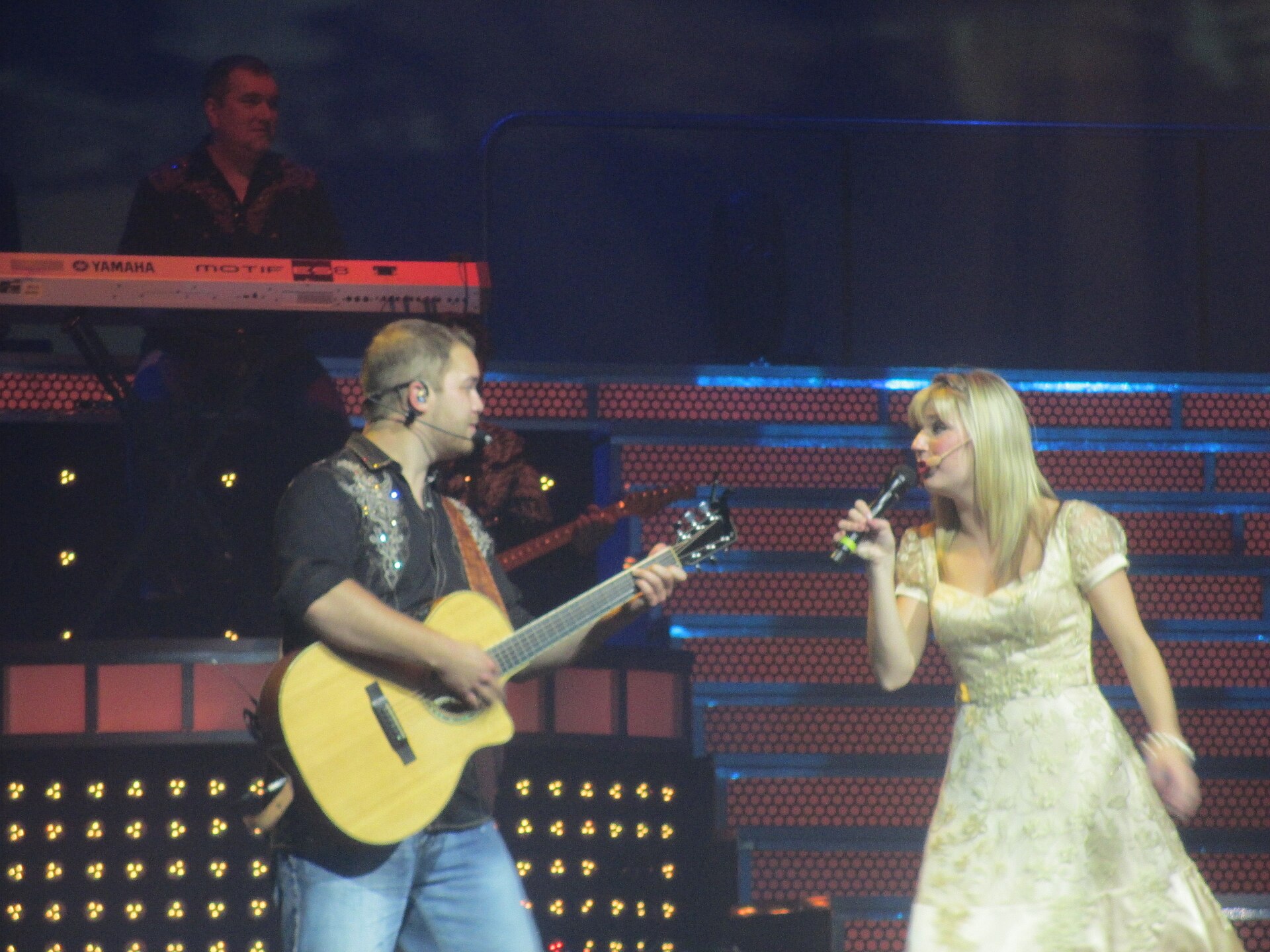 A duet in front of the band at the former Smoky Mountain Opry, 2012