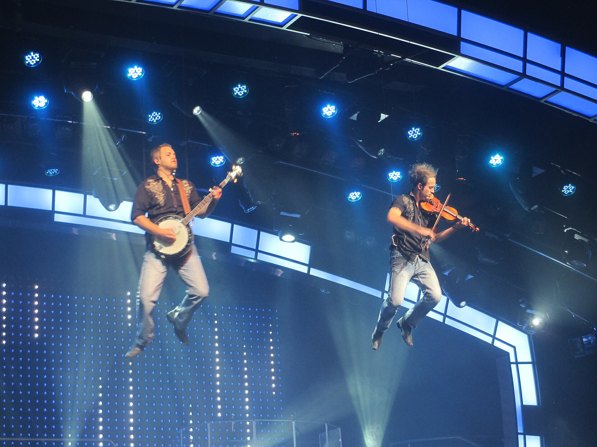 Musicians flown on wires at the Smoky Mountain Opry (since closed), 2012