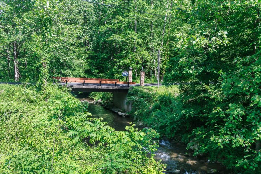 The creek running under the entrance bridge · © Trail Head